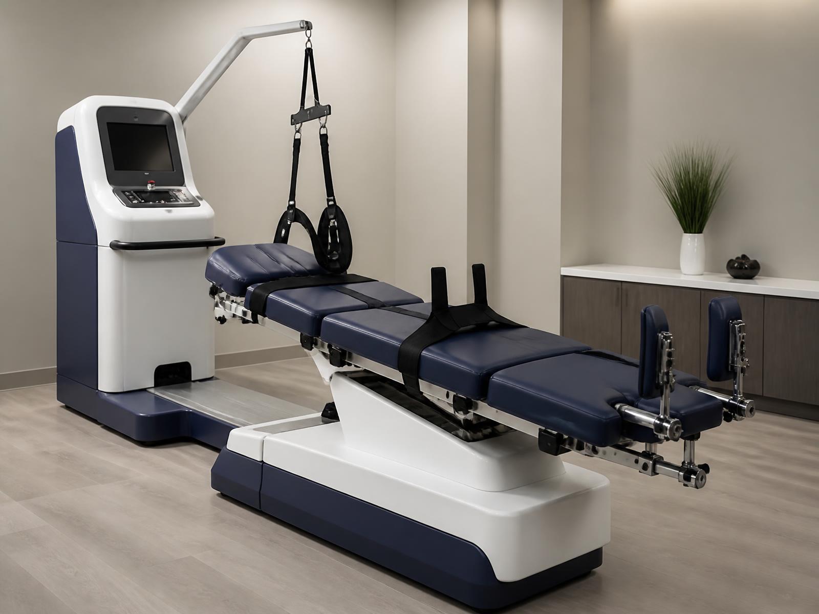 Robotic spinal decompression therapy table and control console